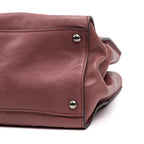Shoulder Bag Twin Pocket Double Handle Tote Pink Marmo Glace Leather