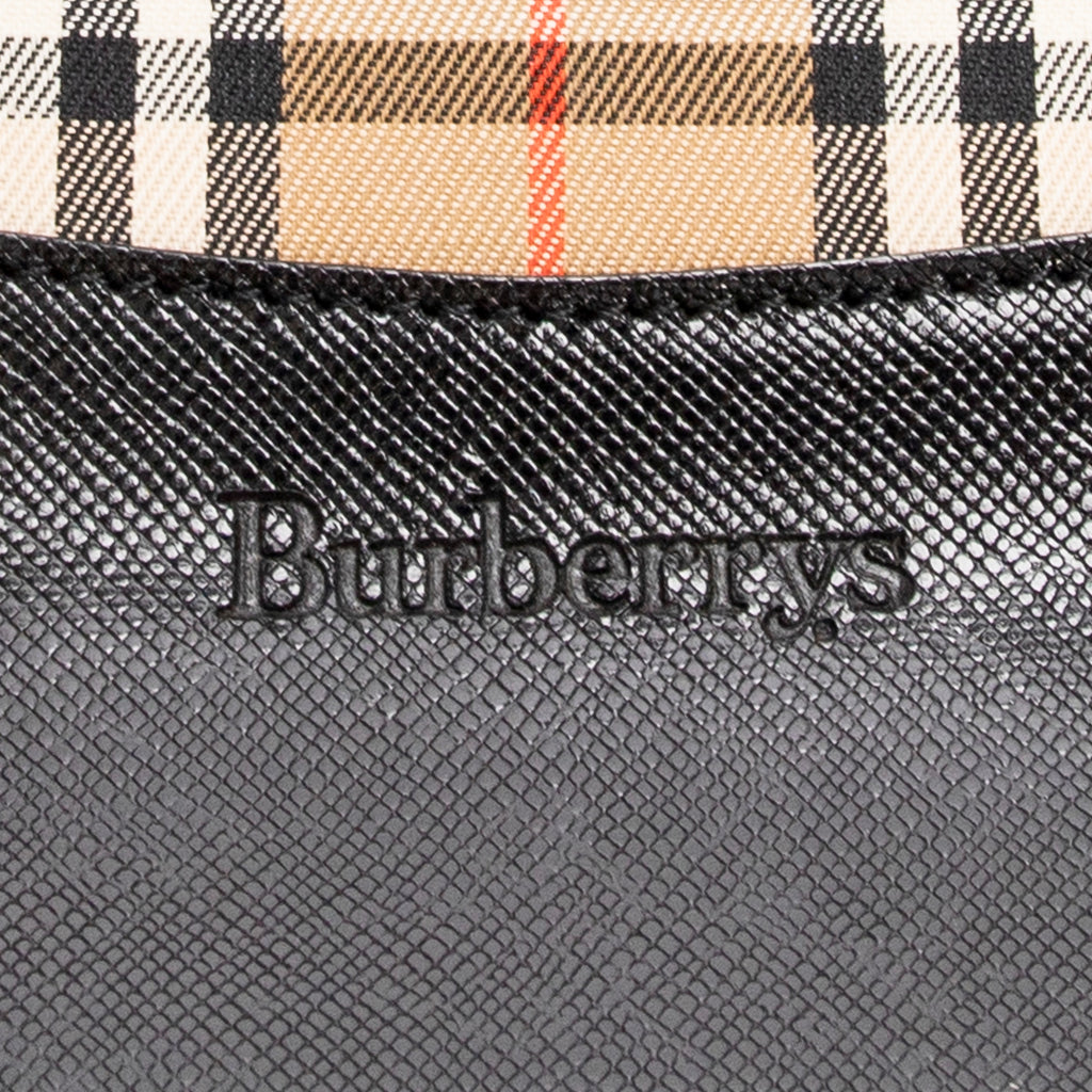 Sac bandoulière cabas Burberrys grand modèle en toile à carreaux Haymarket beige