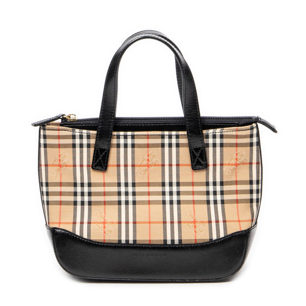 Sac à main Petit sac à main zippé Beige Haymarket Check Canvas