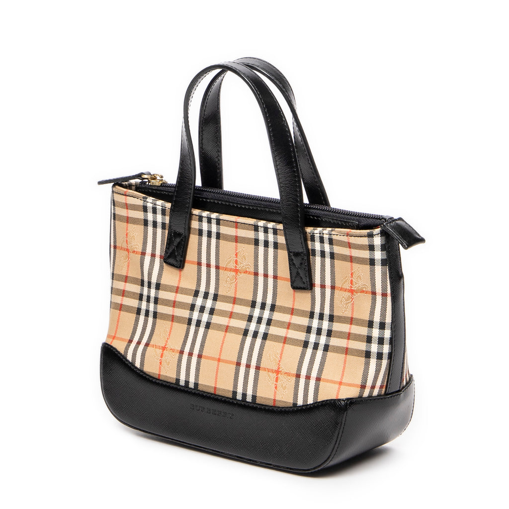 Sac à main Petit sac à main zippé Beige Haymarket Check Canvas