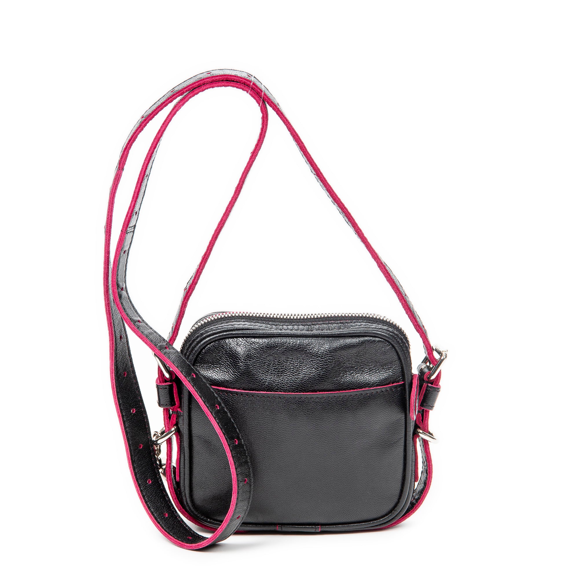 Shoulder Bag Mini Anagram Tassel Crossbody Black Calfskin Leather
