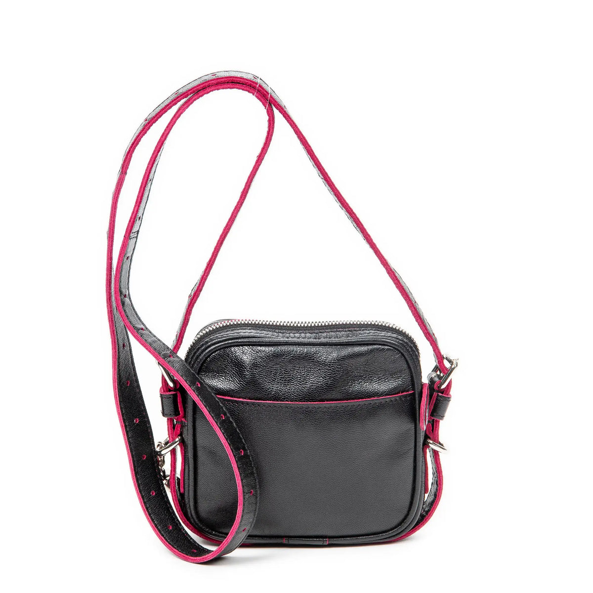 Sac Bandoulière Mini Anagram Pompon Bandoulière Cuir de Veau Noir
