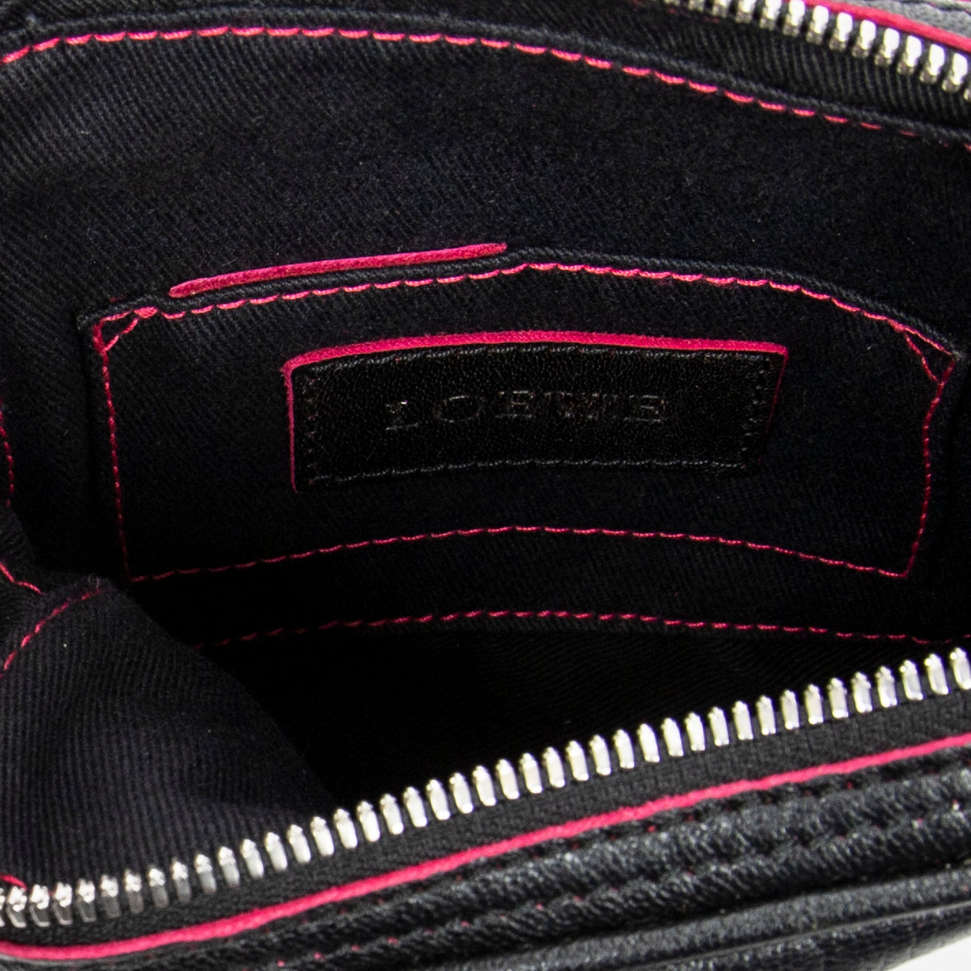 Bolso de Hombro Mini Anagrama Borla Cruzado Piel de Becerro Negra