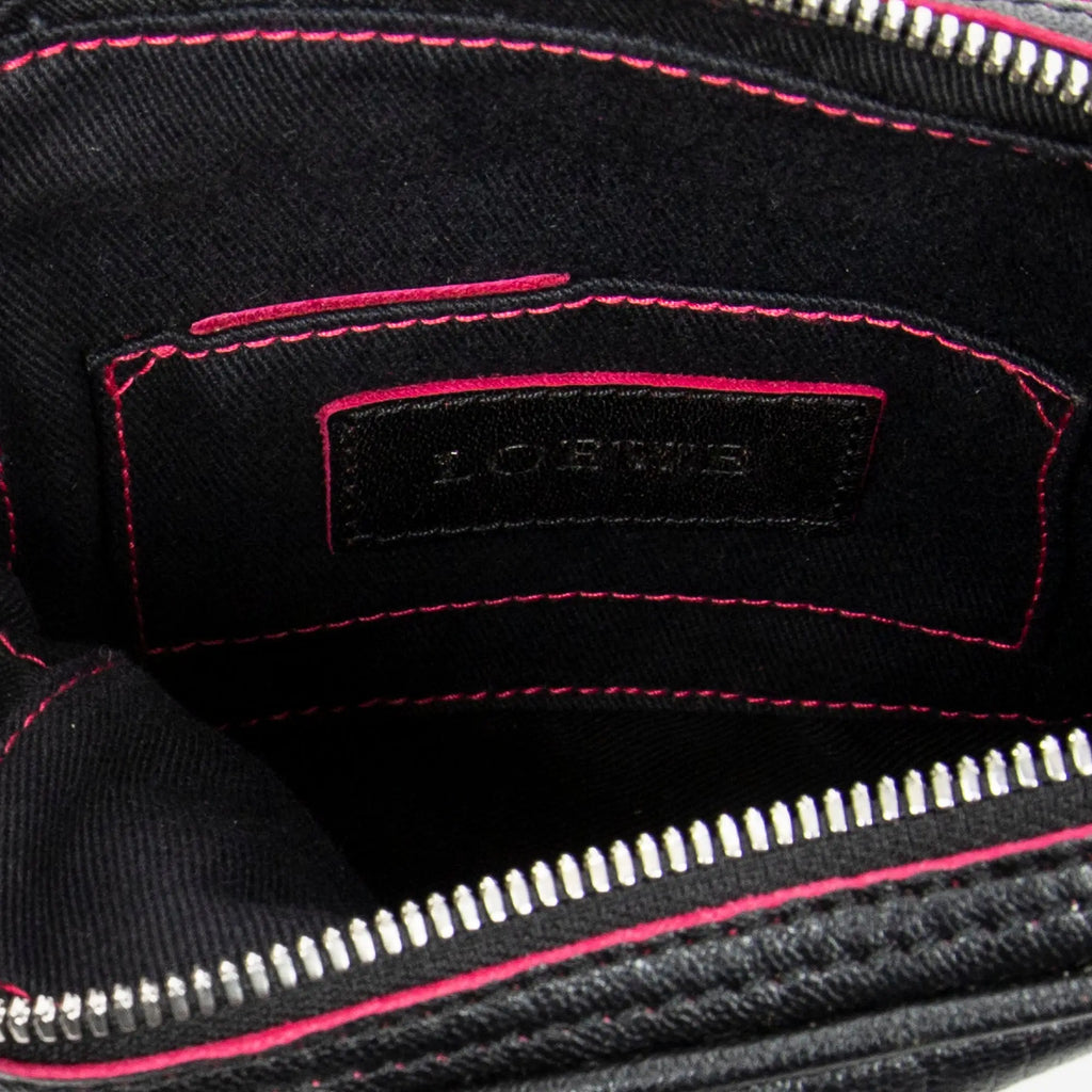 Sac Bandoulière Mini Anagram Pompon Bandoulière Cuir de Veau Noir