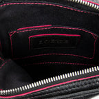 Sac Bandoulière Mini Anagram Pompon Bandoulière Cuir de Veau Noir
