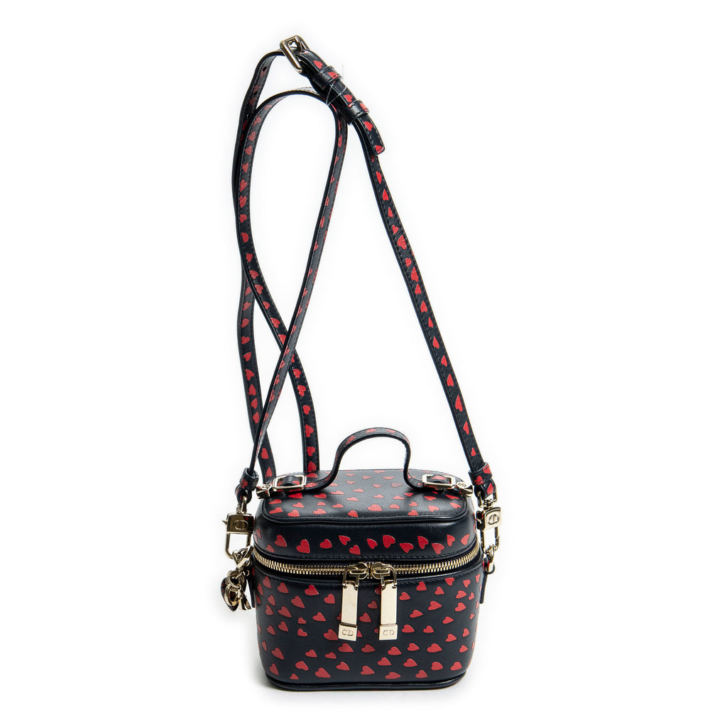 Shoulder Bag Micro Lady Dior Vanity Case Navy Heart Printed Leather