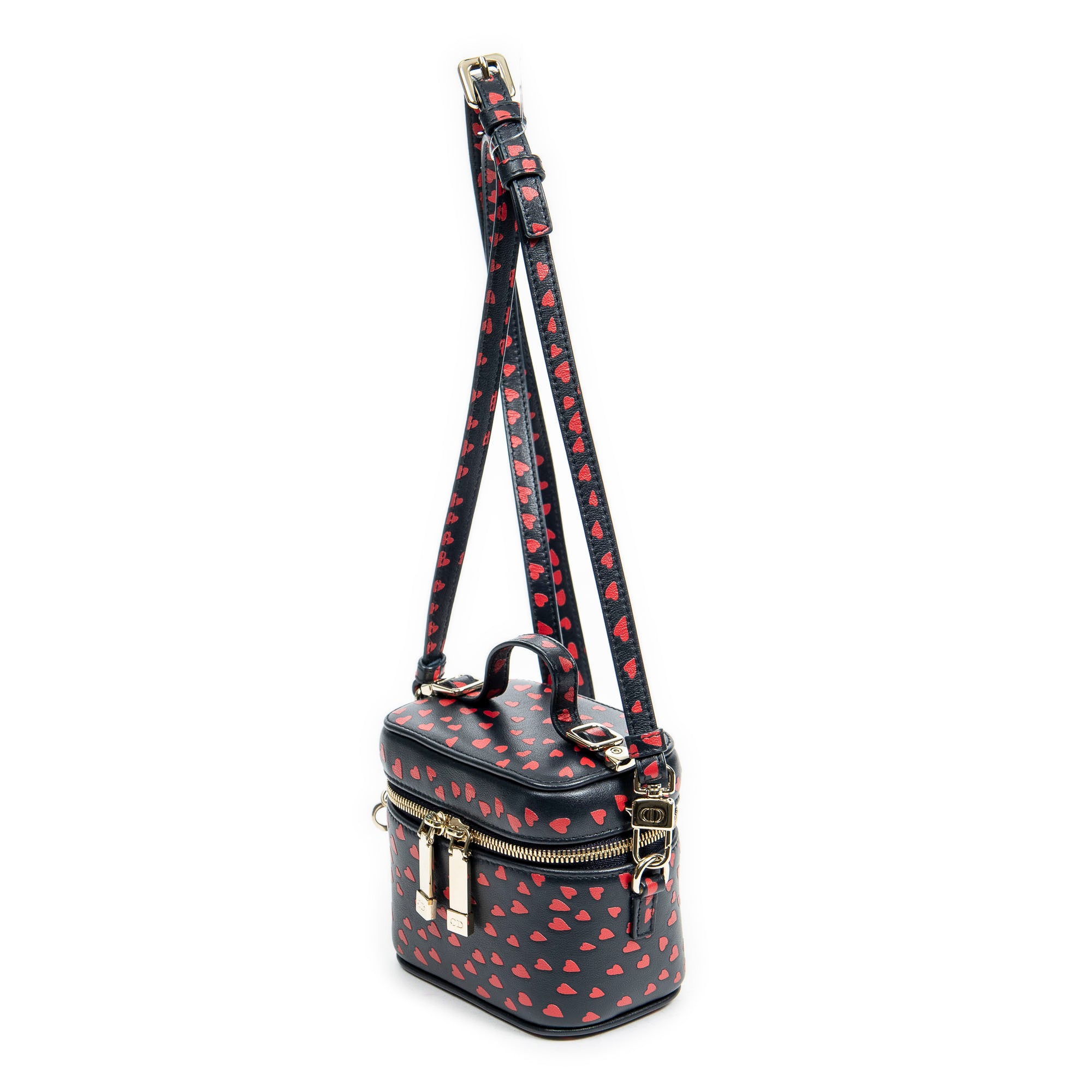 Shoulder Bag Micro Lady Dior Vanity Case Navy Heart Printed Leather