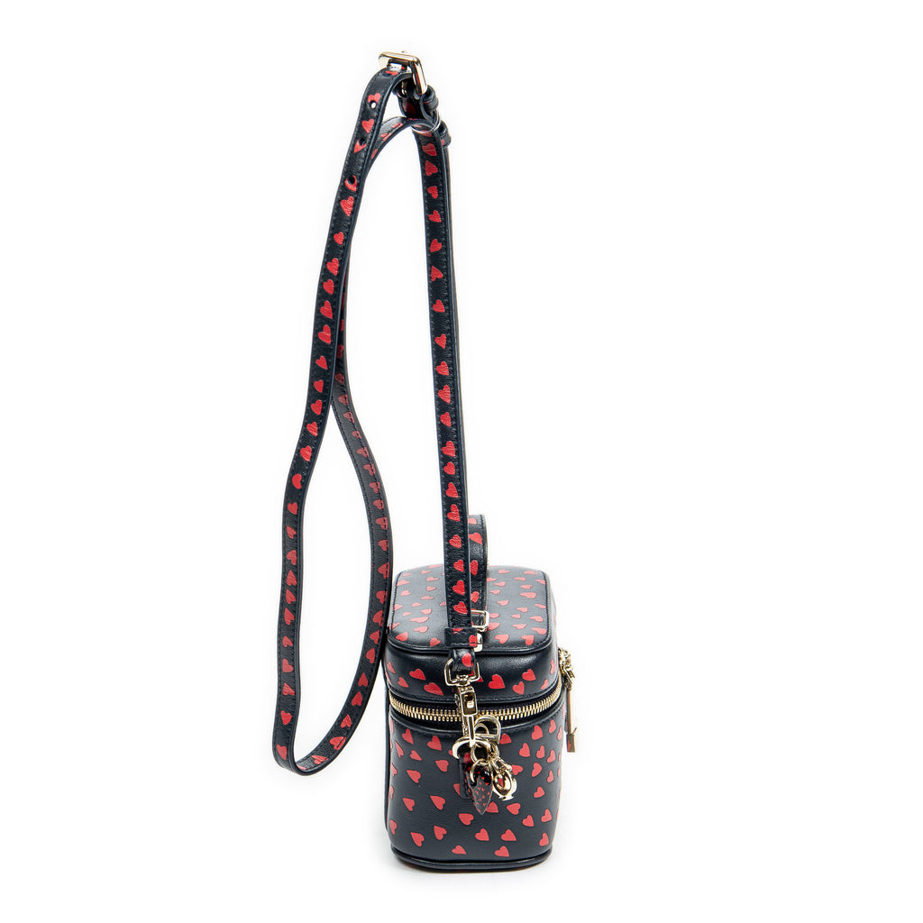 Shoulder Bag Micro Lady Dior Vanity Case Navy Heart Printed Leather