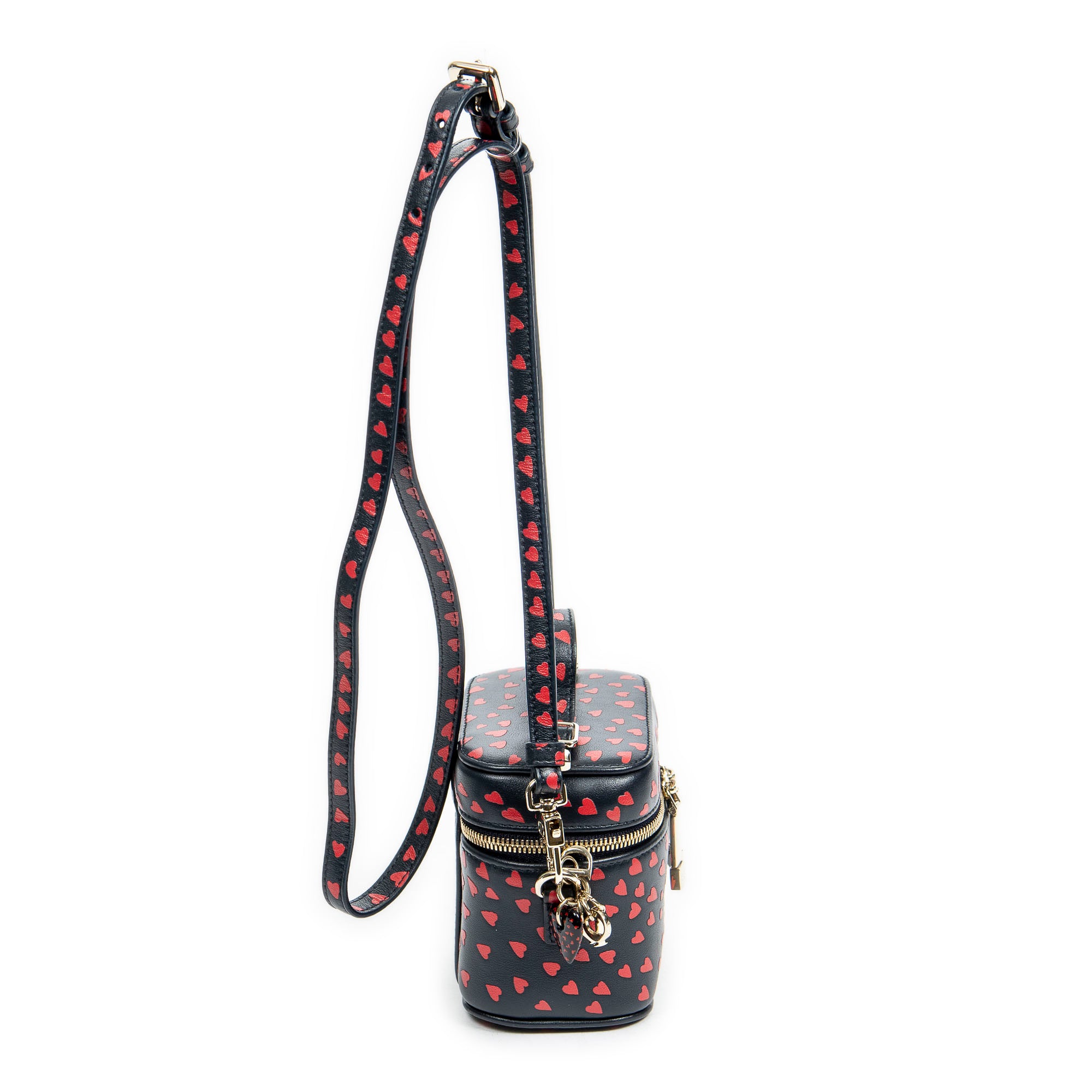 Shoulder Bag Micro Lady Dior Vanity Case Navy Heart Printed Leather