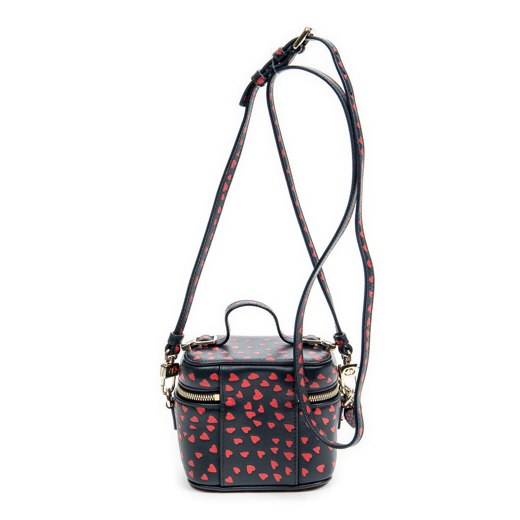 Shoulder Bag Micro Lady Dior Vanity Case Navy Heart Printed Leather