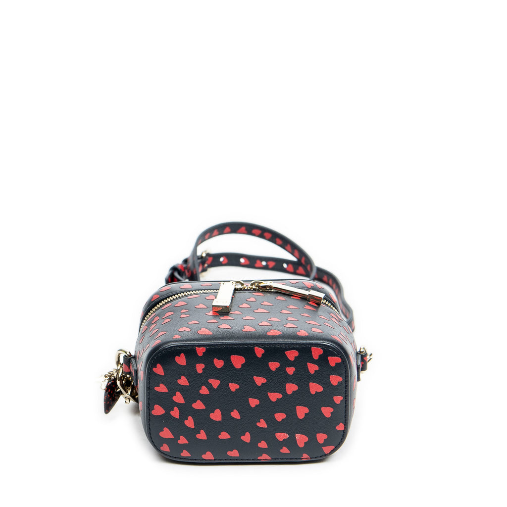 Shoulder Bag Micro Lady Dior Vanity Case Navy Heart Printed Leather