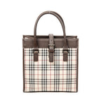 Shoulder Bag Flat Tote Beige Nova Check Canvas