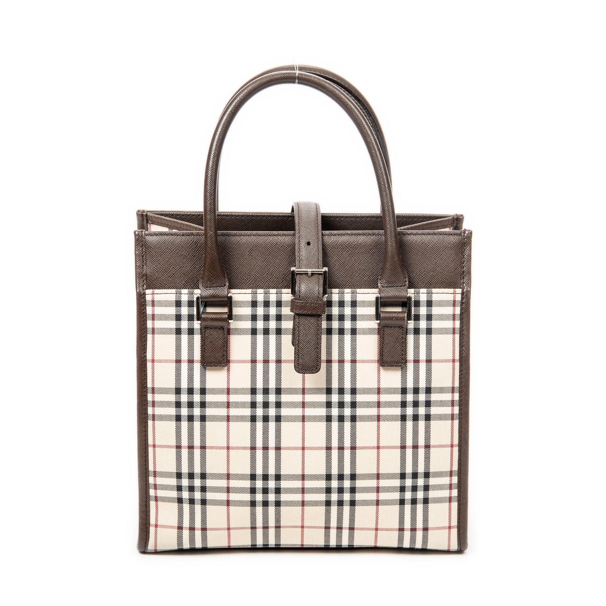 Shoulder Bag Flat Tote Beige Nova Check Canvas