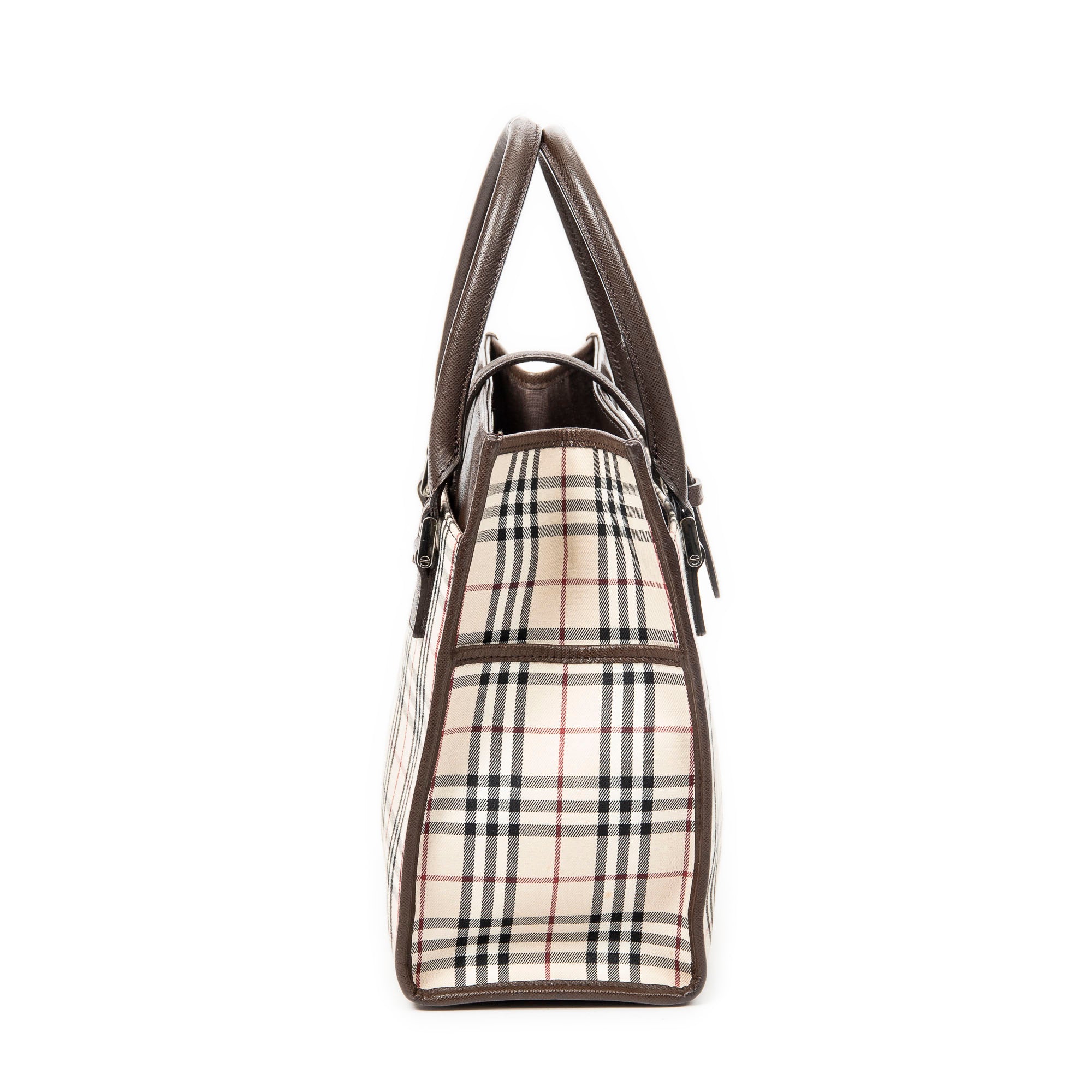 Shoulder Bag Flat Tote Beige Nova Check Canvas