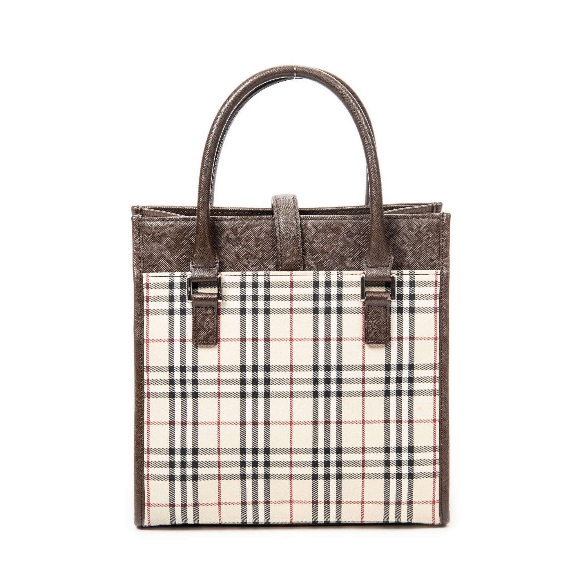 Shoulder Bag Flat Tote Beige Nova Check Canvas