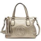 Shoulder Bag Small Soho Tassel Gold Grained Leather