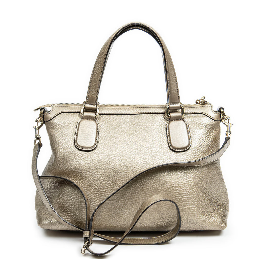 Shoulder Bag Small Soho Tassel Gold Grained Leather