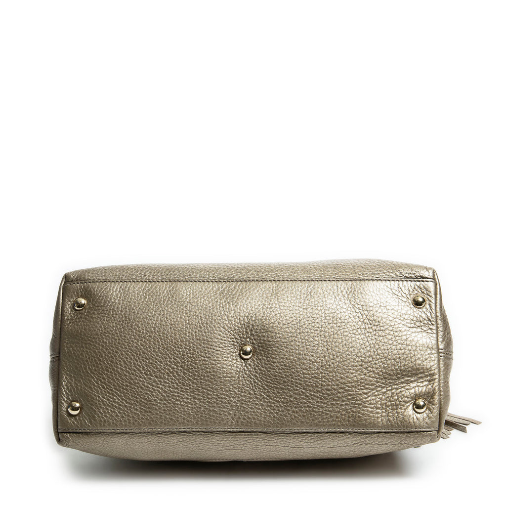 Shoulder Bag Small Soho Tassel Gold Grained Leather