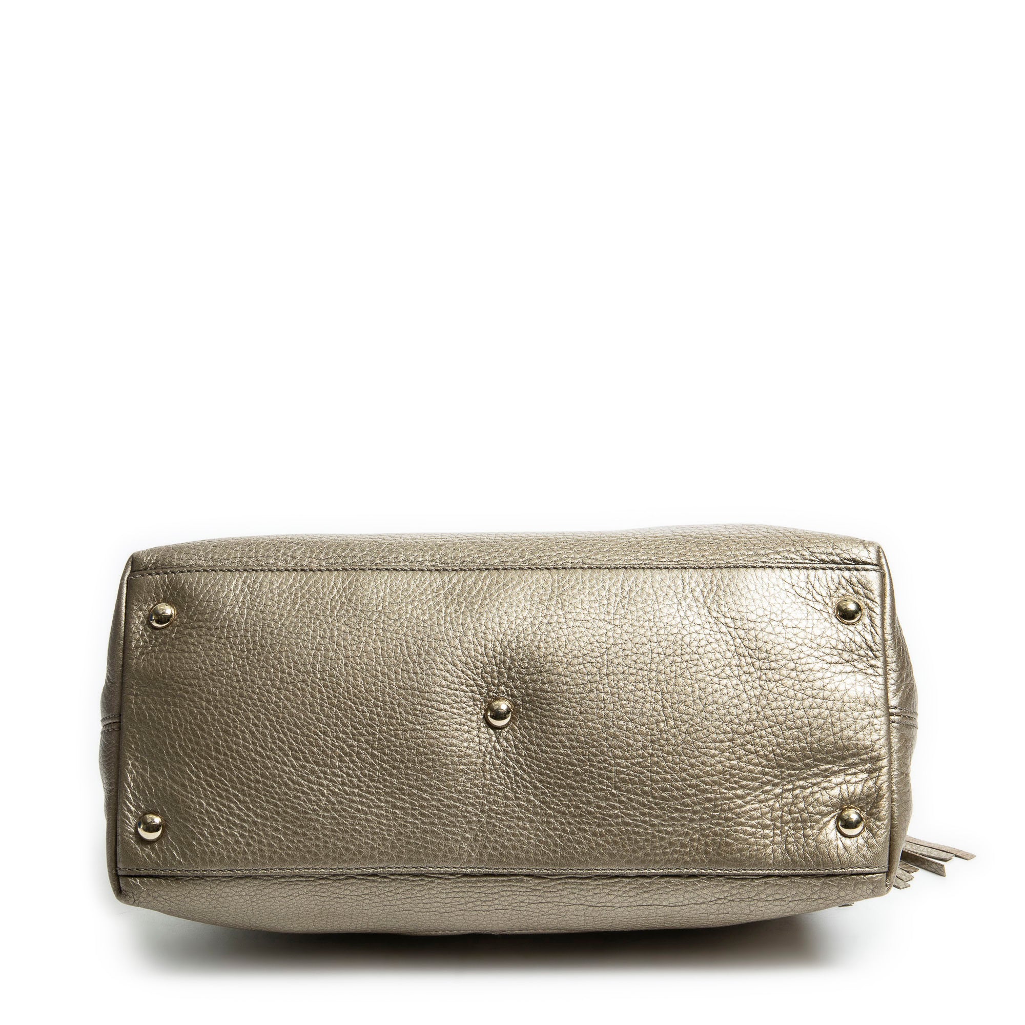 Shoulder Bag Small Soho Tassel Gold Grained Leather