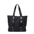 Shoulder Bag Slip Pocket GG Tote Black Monogrammed Canvas