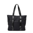 Shoulder Bag Slip Pocket GG Tote Black Monogrammed Canvas