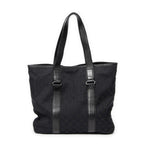 Shoulder Bag Slip Pocket GG Tote Black Monogrammed Canvas