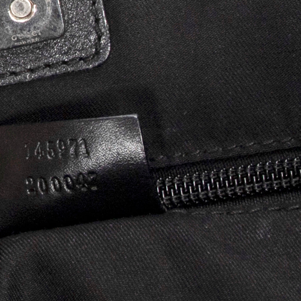 Shoulder Bag Slip Pocket GG Tote Black Monogrammed Canvas