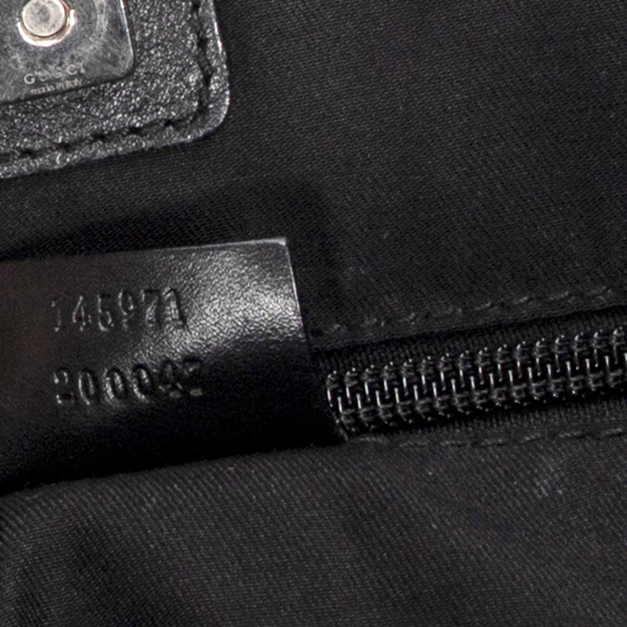 Shoulder Bag Slip Pocket GG Tote Black Monogrammed Canvas