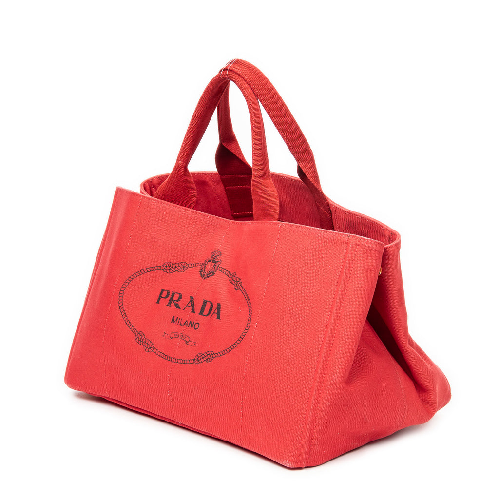 Bolso de mano grande Canapa Tote Lona Canapa Roja