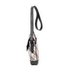 Shoulder Bag Turn Lock Flap Crossbody Beige Nova Check Canvas
