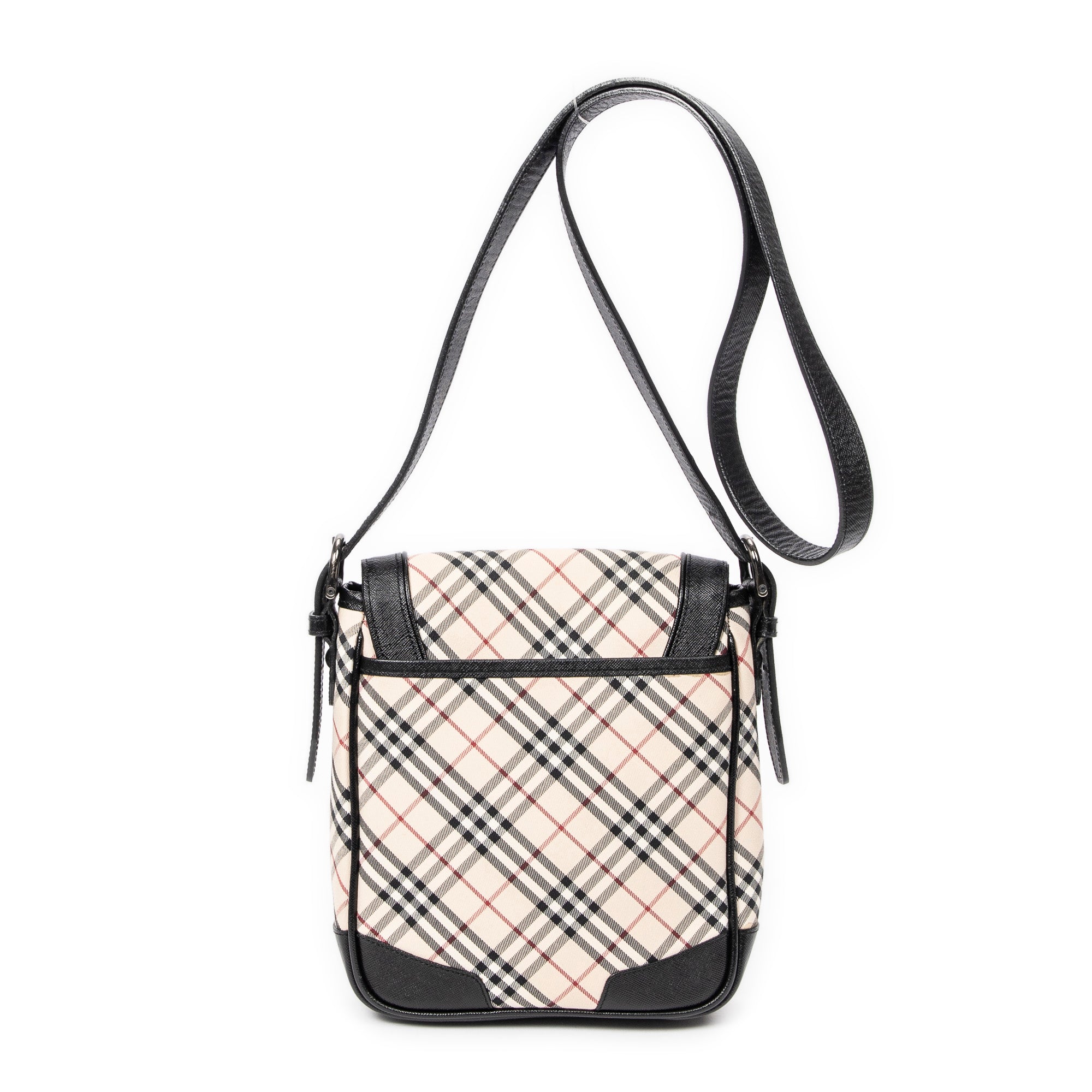 Shoulder Bag Turn Lock Flap Crossbody Beige Nova Check Canvas