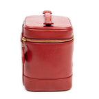 Bolso de mano CC Tall Vanity Case Piel de caviar roja