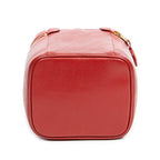 Bolso de mano CC Tall Vanity Case Piel de caviar roja