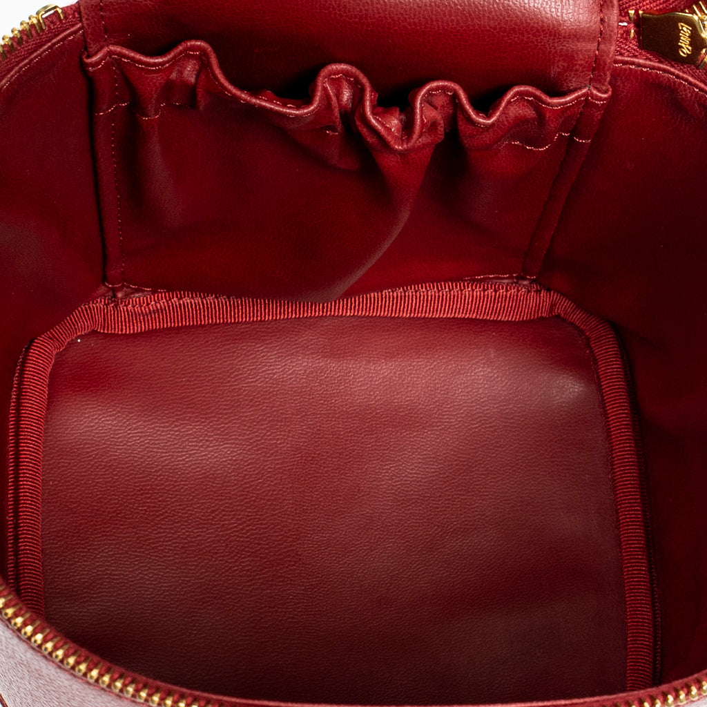 Bolso de mano CC Tall Vanity Case Piel de caviar roja