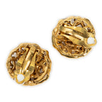 Earrings Round CC Clip On Earrings Gold Gold Plated