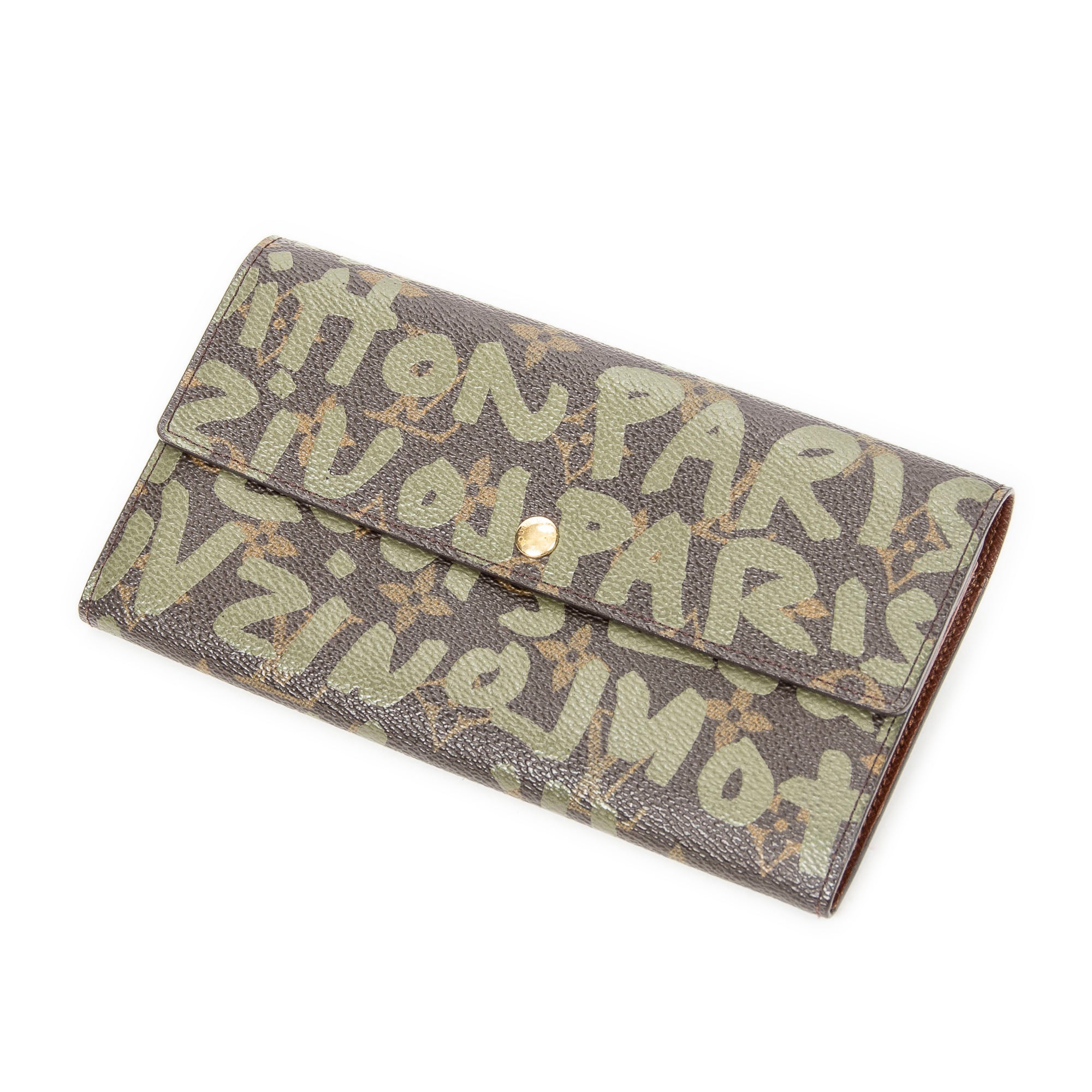 Wallet Ltd. Ed. Stephen Sprouse Graffiti Porte-Monnaie Credit Brown Monogram Graffiti