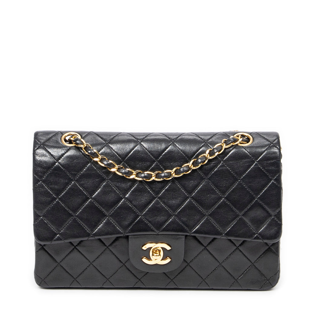 Shoulder Bag Classic Double Flap 26 Black Quilted Lambskin Leather