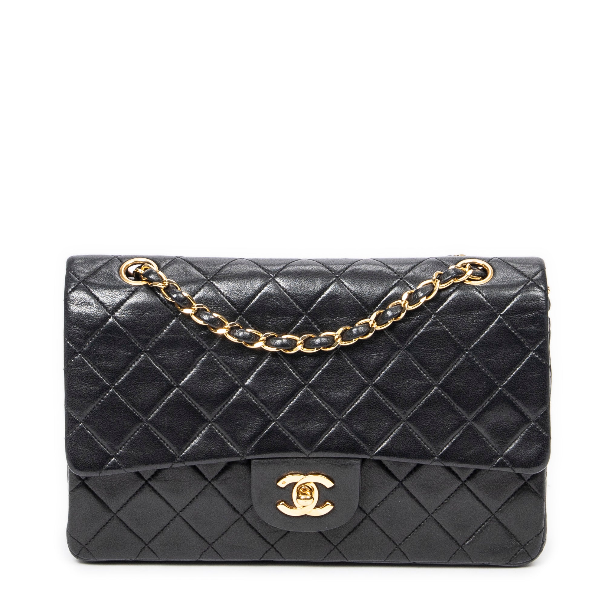 Shoulder Bag Classic Double Flap 26 Black Quilted Lambskin Leather