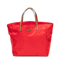 Bolso de Hombro Mediano Abierto de Lona de Nylon Monogramado Rojo