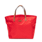Bolso de Hombro Mediano Abierto de Lona de Nylon Monogramado Rojo