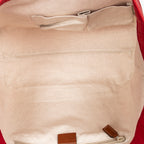 Bolso de Hombro Mediano Abierto de Lona de Nylon Monogramado Rojo
