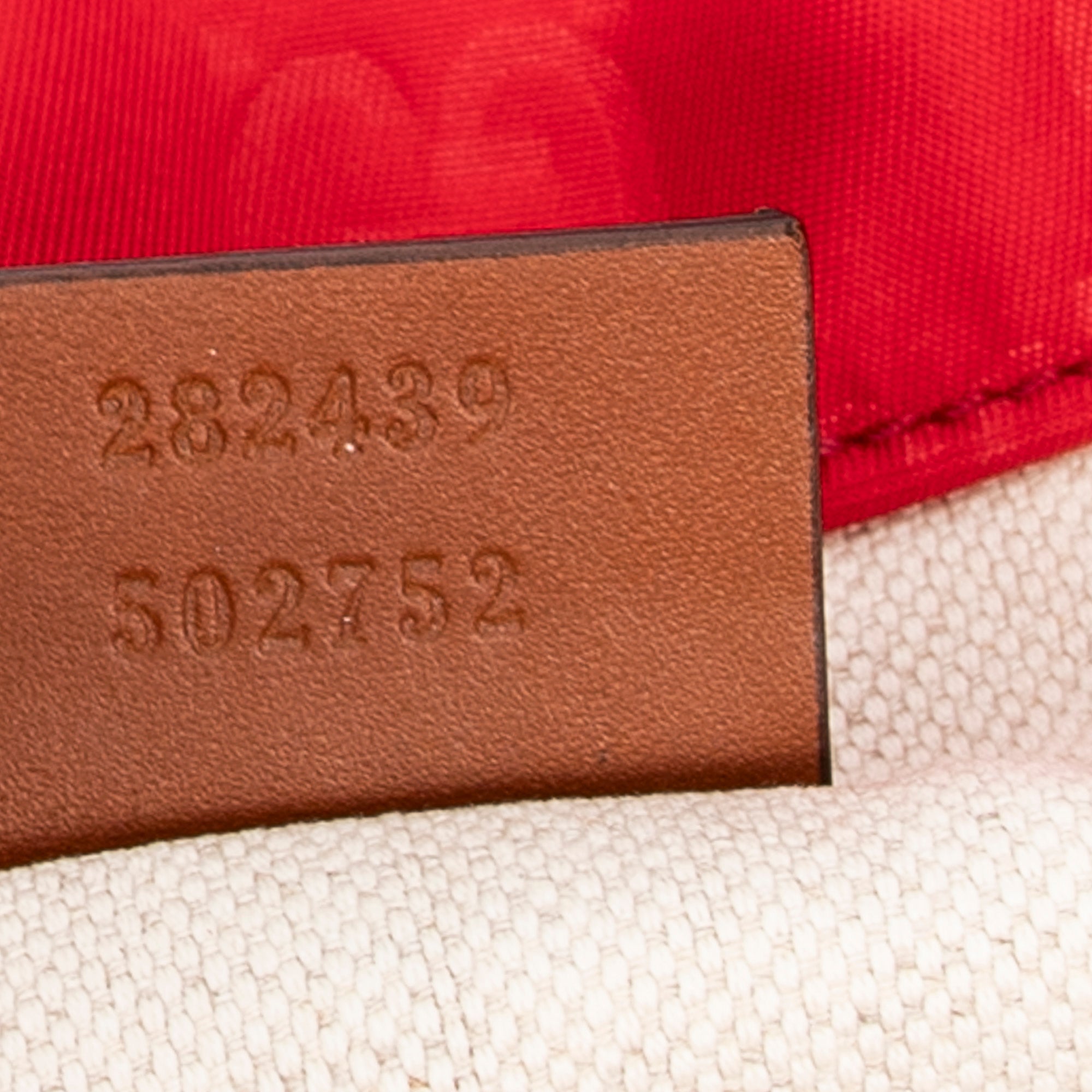 Bolso de Hombro Mediano Abierto de Lona de Nylon Monogramado Rojo