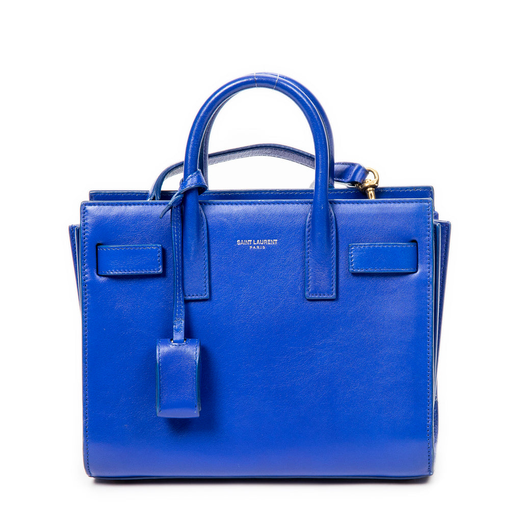 Bolso de Hombro Nano Sac de Jour Piel de Becerro Azul Royal