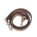 Bolso de hombro de bambú nuevo con asa superior y solapa de piel granulada color tostado