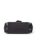 Shoulder Bag Front Pocket Tote Black Monogrammed Canvas