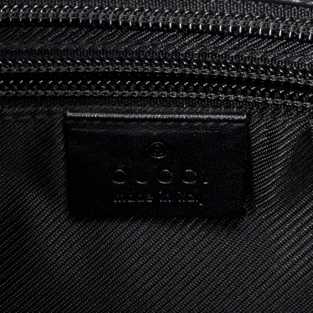 Shoulder Bag Front Pocket Tote Black Monogrammed Canvas