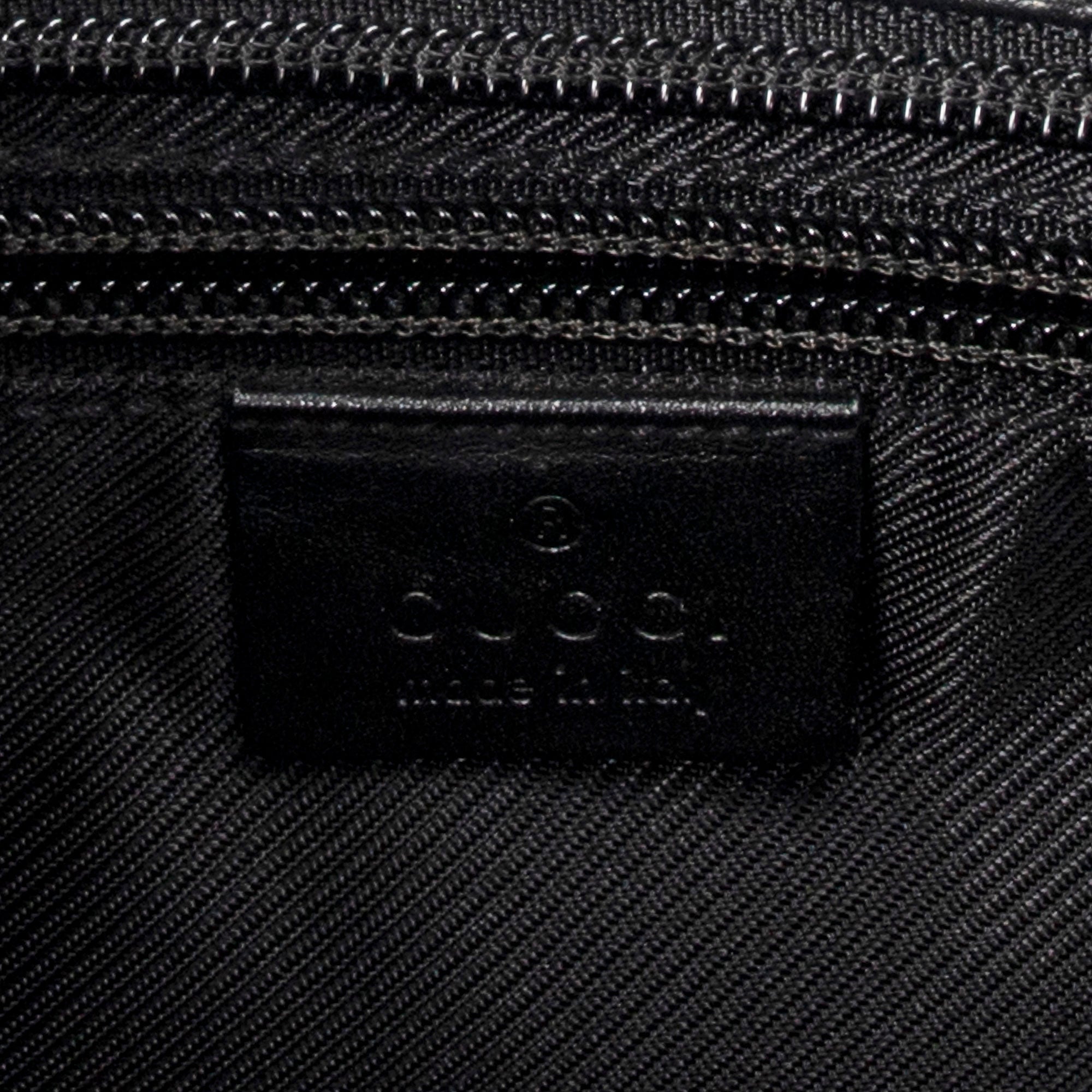 Shoulder Bag Front Pocket Tote Black Monogrammed Canvas