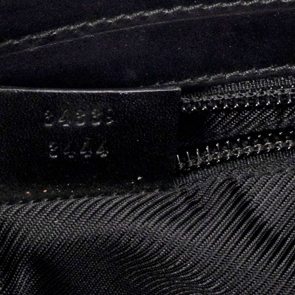 Shoulder Bag Front Pocket Tote Black Monogrammed Canvas