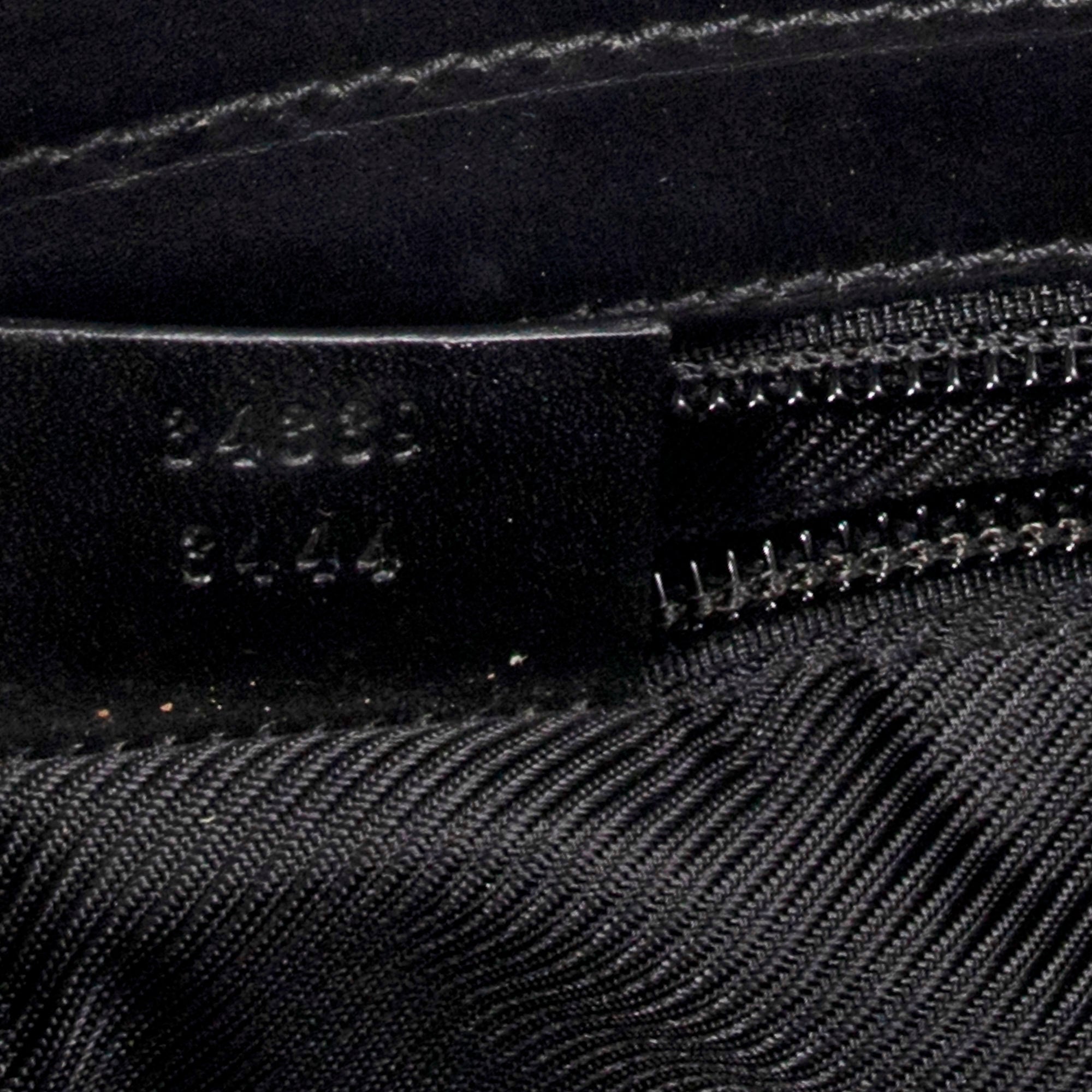 Shoulder Bag Front Pocket Tote Black Monogrammed Canvas