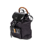 Backpack Mini Bamboo Backpack Black Nylon Canvas